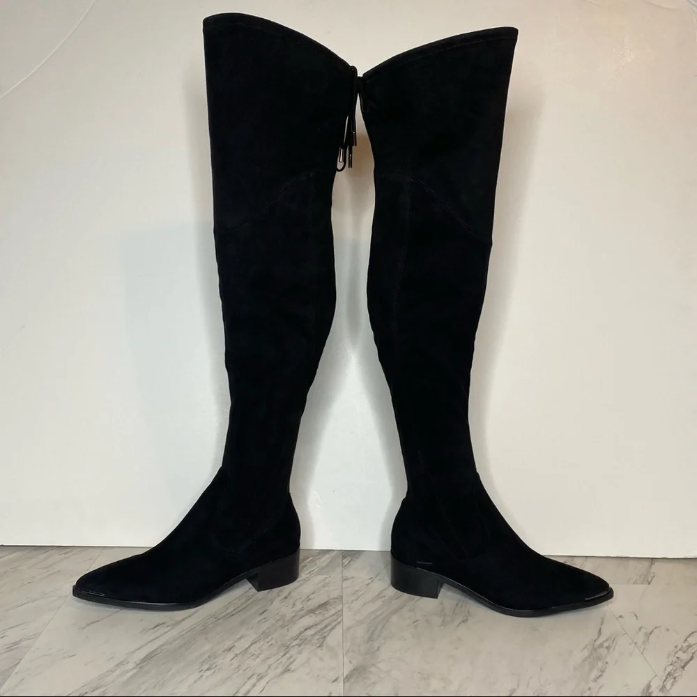 Marc Fisher Yuna Over The Knee Faux Suede Black Boot 6M